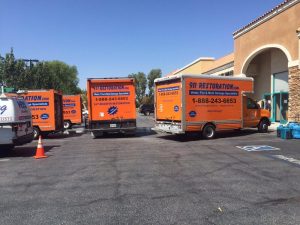 Fleet Of Water Damage Restoration Vehicles